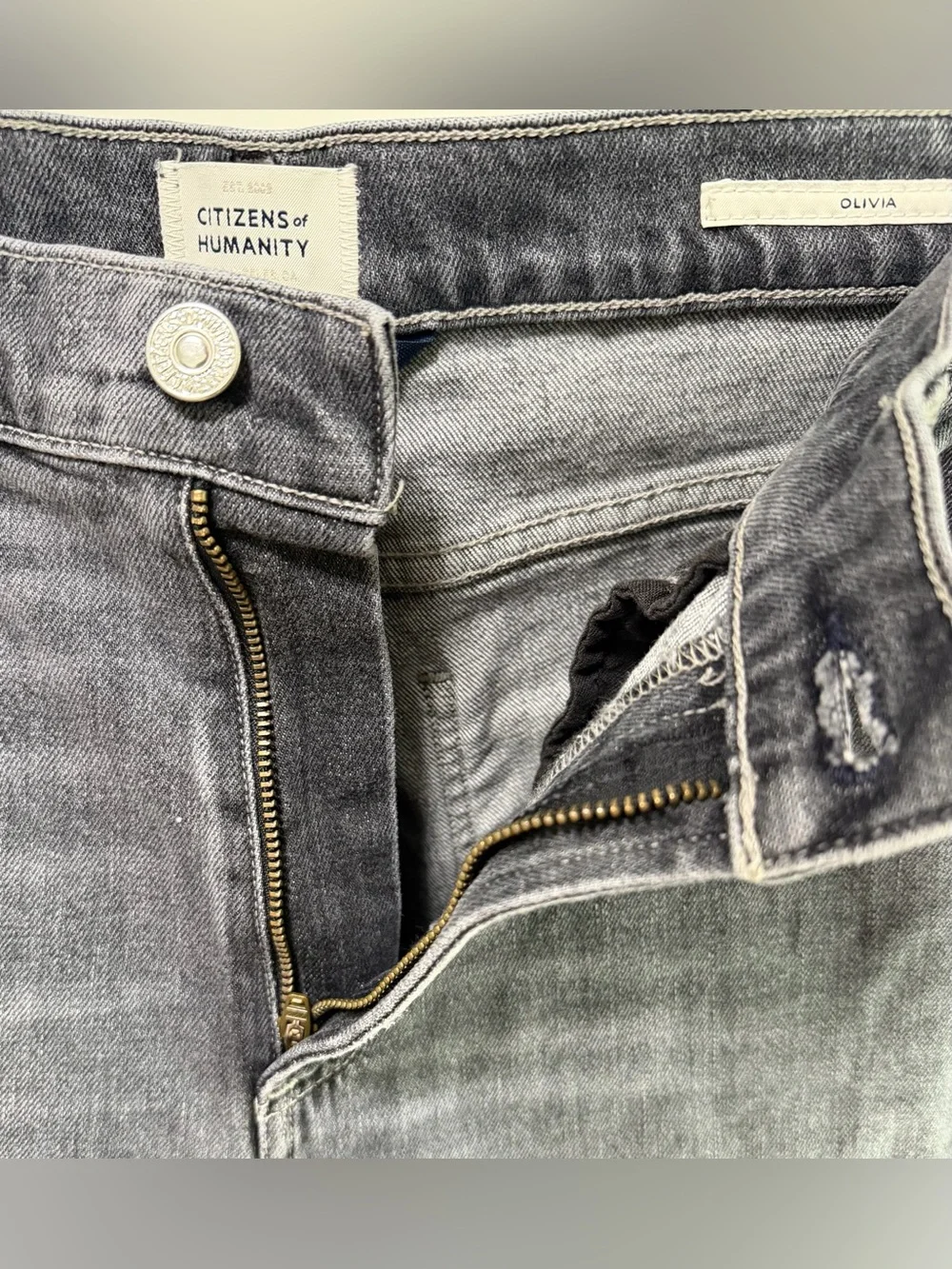 Citizens of Humanity Olivia Premium Vintage Gray High Rise Slim Jeans Size 27